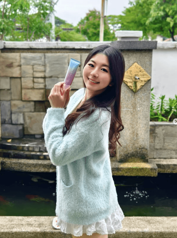 Skincare creator presenting a beauty product